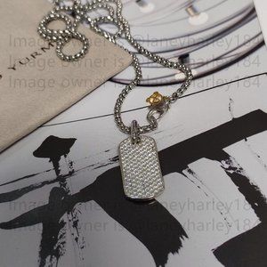 David Yurman diamond pendant dog tag necklace